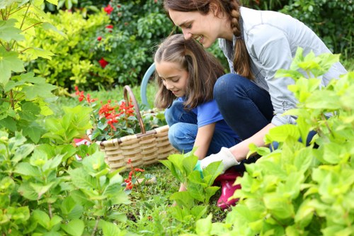 Happy clients enjoying their Gardeners Clapham designed garden