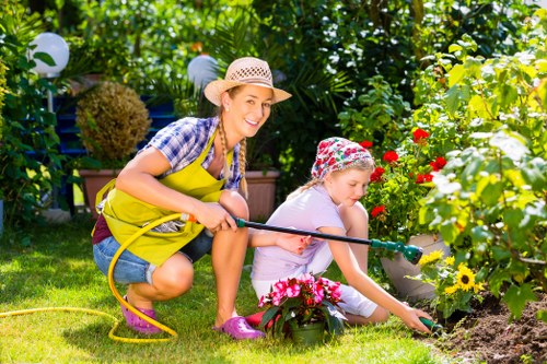 Supervisor conducting a safety briefing with gardeners